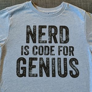 Boys light blue Nerd is Code for Genius t-shirt